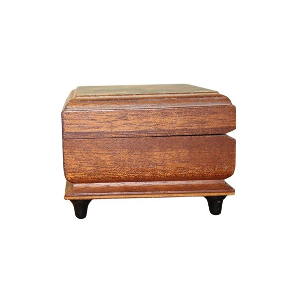 Vtg Wooden Musical Jewelry Box Swiss Movement Fiddler On The Roof Made Germany - Picture 4 of 6